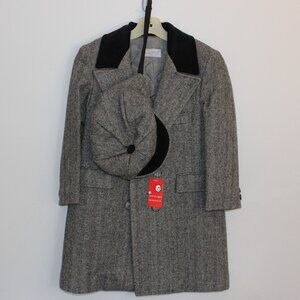 NWT Imp Originals Vintage Girls Herringbone Coat with Hat Size 7